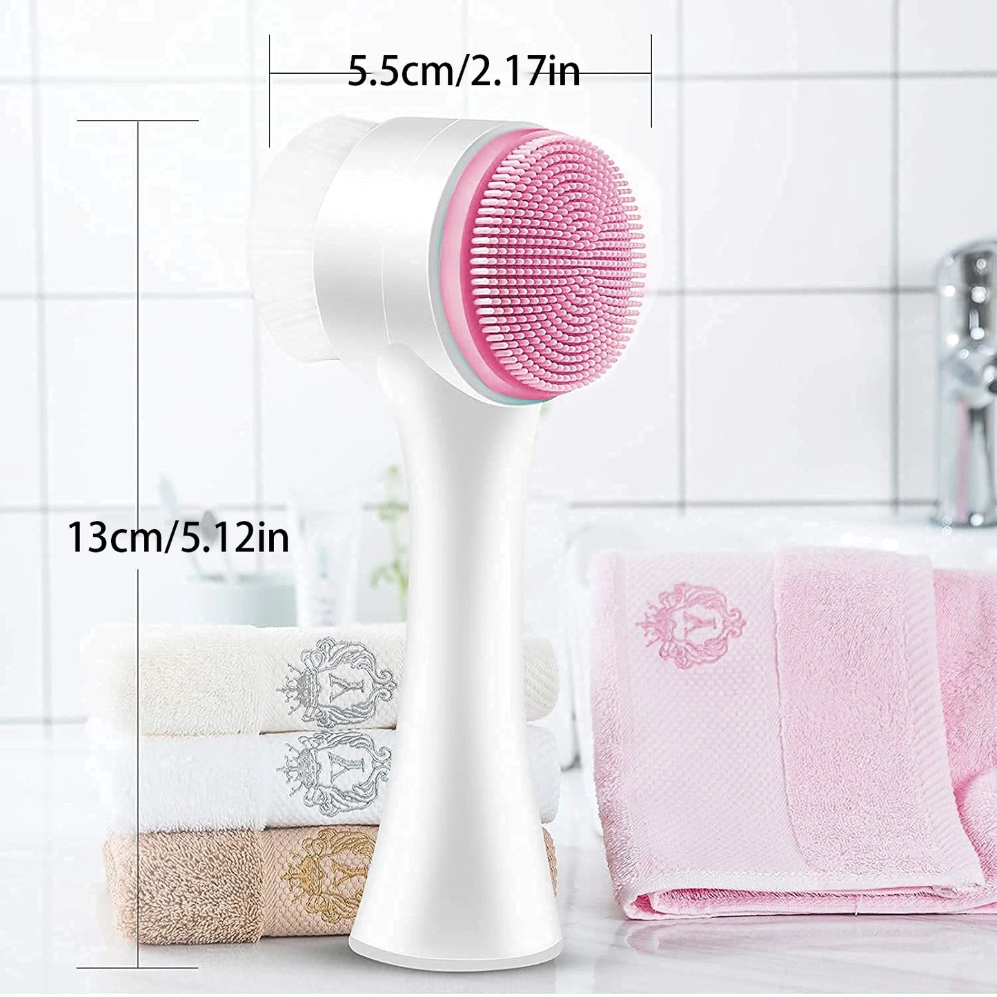 Silicone Facial Cleansing Brush | Double-Sided Scrubber for Deep Cleaning & Exfoliation 3