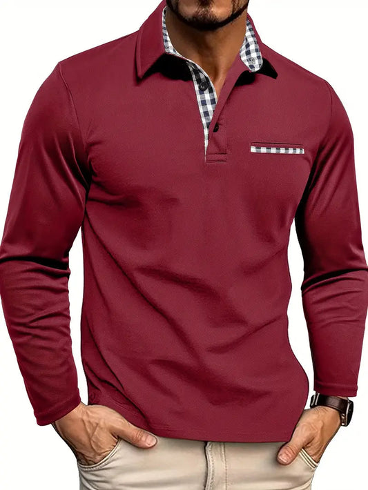 Simon | Slim Fit Long Sleeve Polo Shirt 1