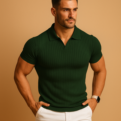 Slim fit polo shirt with V-neck for men | Mason 2