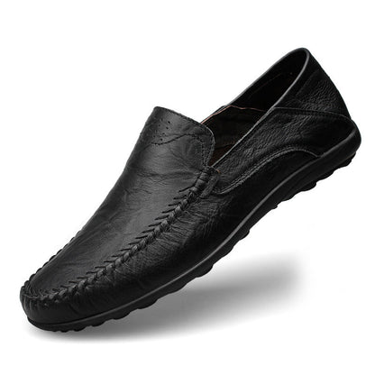 Slip-On Loafers with Perforated Upper and Moc Toe 0