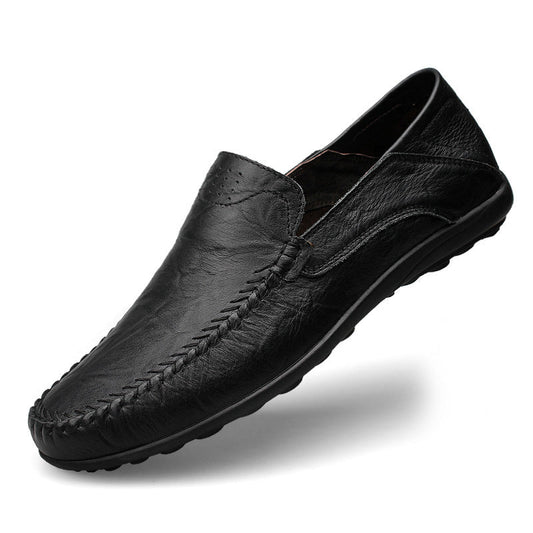 Slip-On Loafers with Perforated Upper and Moc Toe 0
