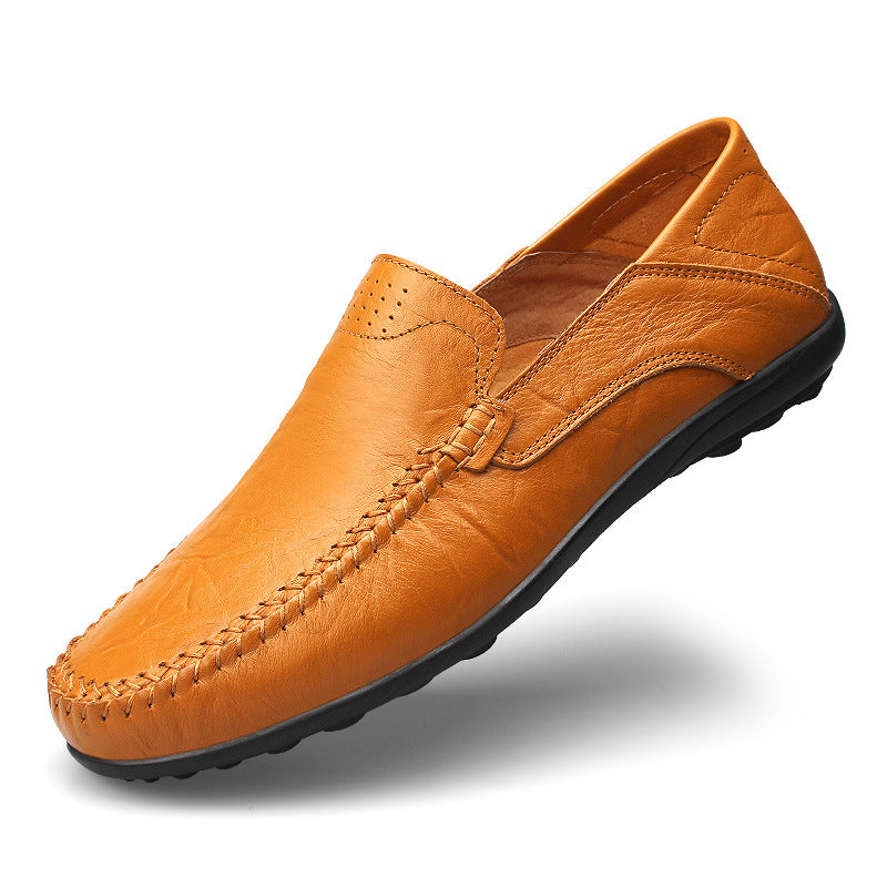 Slip-On Loafers with Perforated Upper and Moc Toe 1
