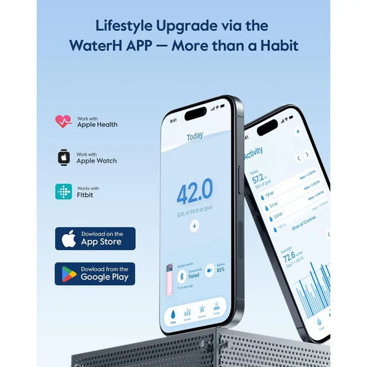Smart Hydration | 24oz Stainless Steel Insulated Water Bottle with Reminder App | BPA-Free Design for Health Tracking 1