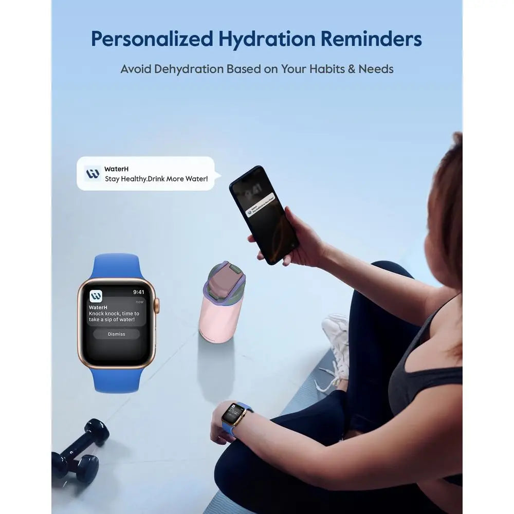 Smart Hydration | 24oz Stainless Steel Insulated Water Bottle with Reminder App | BPA-Free Design for Health Tracking 2