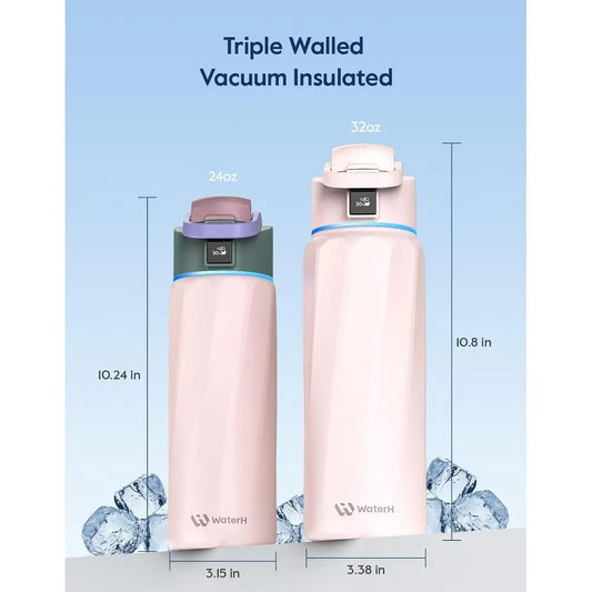 Smart Hydration | 24oz Stainless Steel Insulated Water Bottle with Reminder App | BPA-Free Design for Health Tracking 4