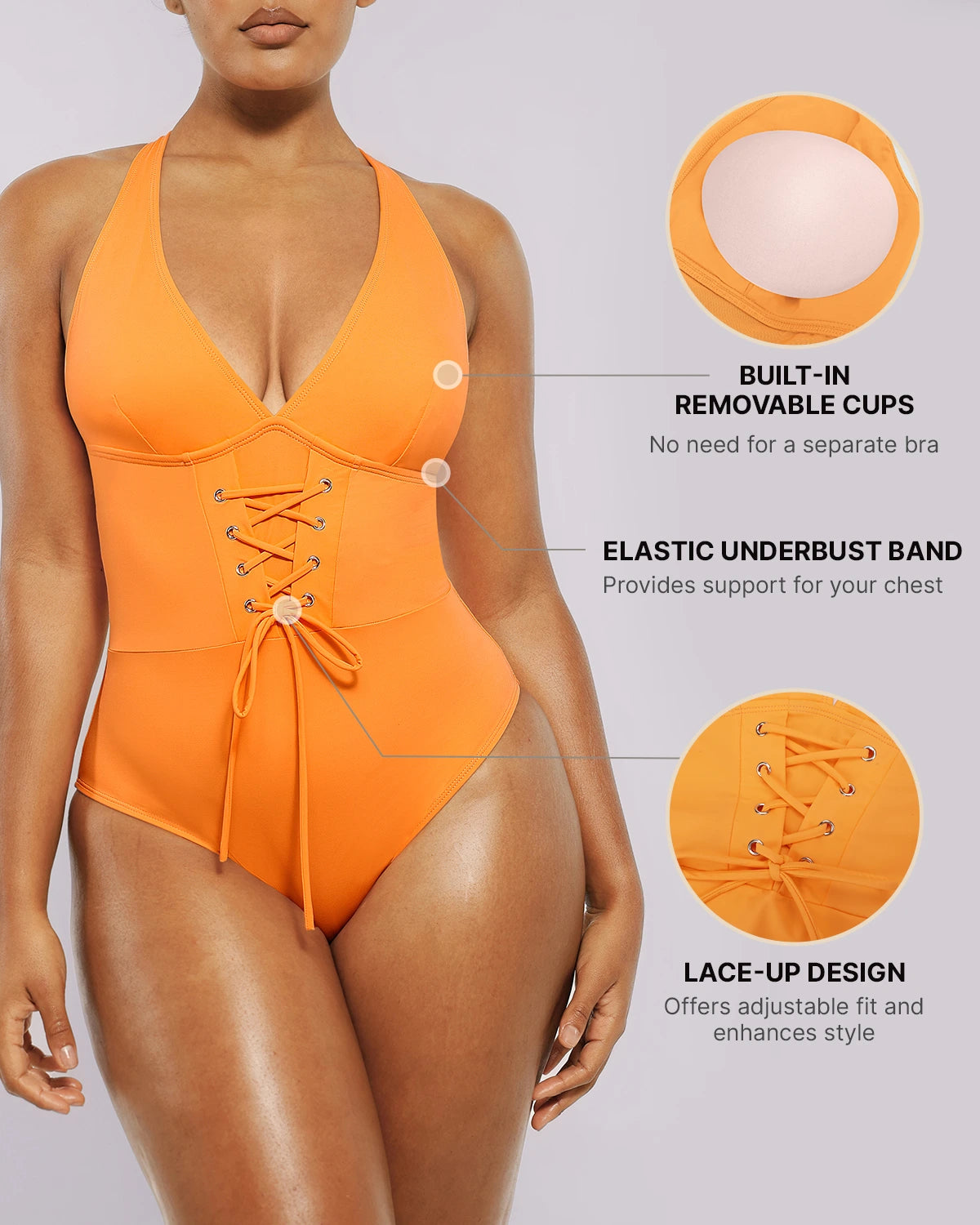 Smart Sculpt™ Plunge Corset Shaping Swimsuit 3