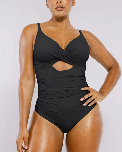 Smart Sculpt™ Ribbed Cutout-Front Shaping Swimsuit 6