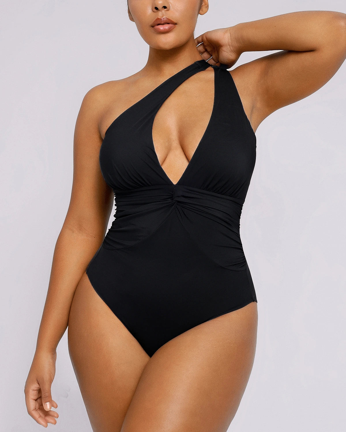 Smart Sculpt™ Ruched Twist-Front Shaping Swimsuit 0