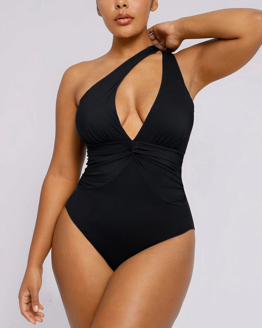 Smart Sculpt™ Ruched Twist-Front Shaping Swimsuit 0