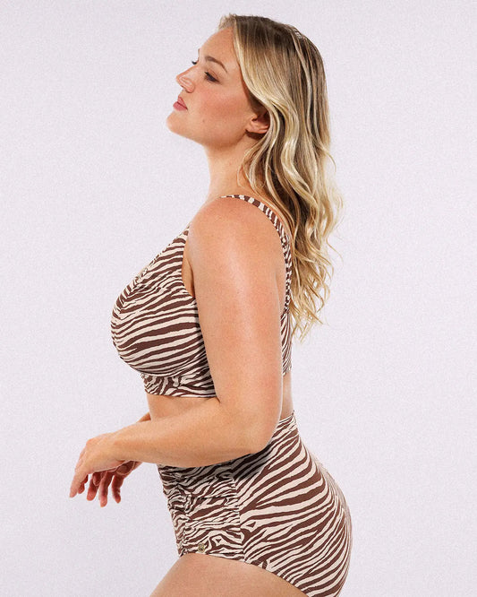 Smart Sculpt™ Ruched V-Neck Bikini Top & High-Waisted Bottom Set 8
