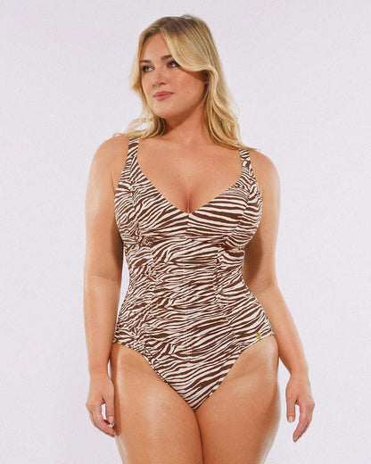 Smart Sculpt™ Ruched V-Neck Shaping Swimsuit 5