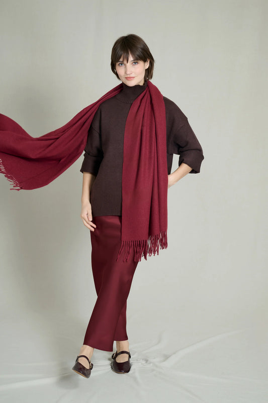 Soft and warm chocolate high-neck sweater 1