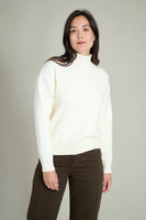 Soft and warm cream high-neck sweater 0