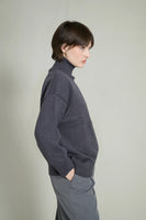 Soft and warm grey high-neck sweater 0