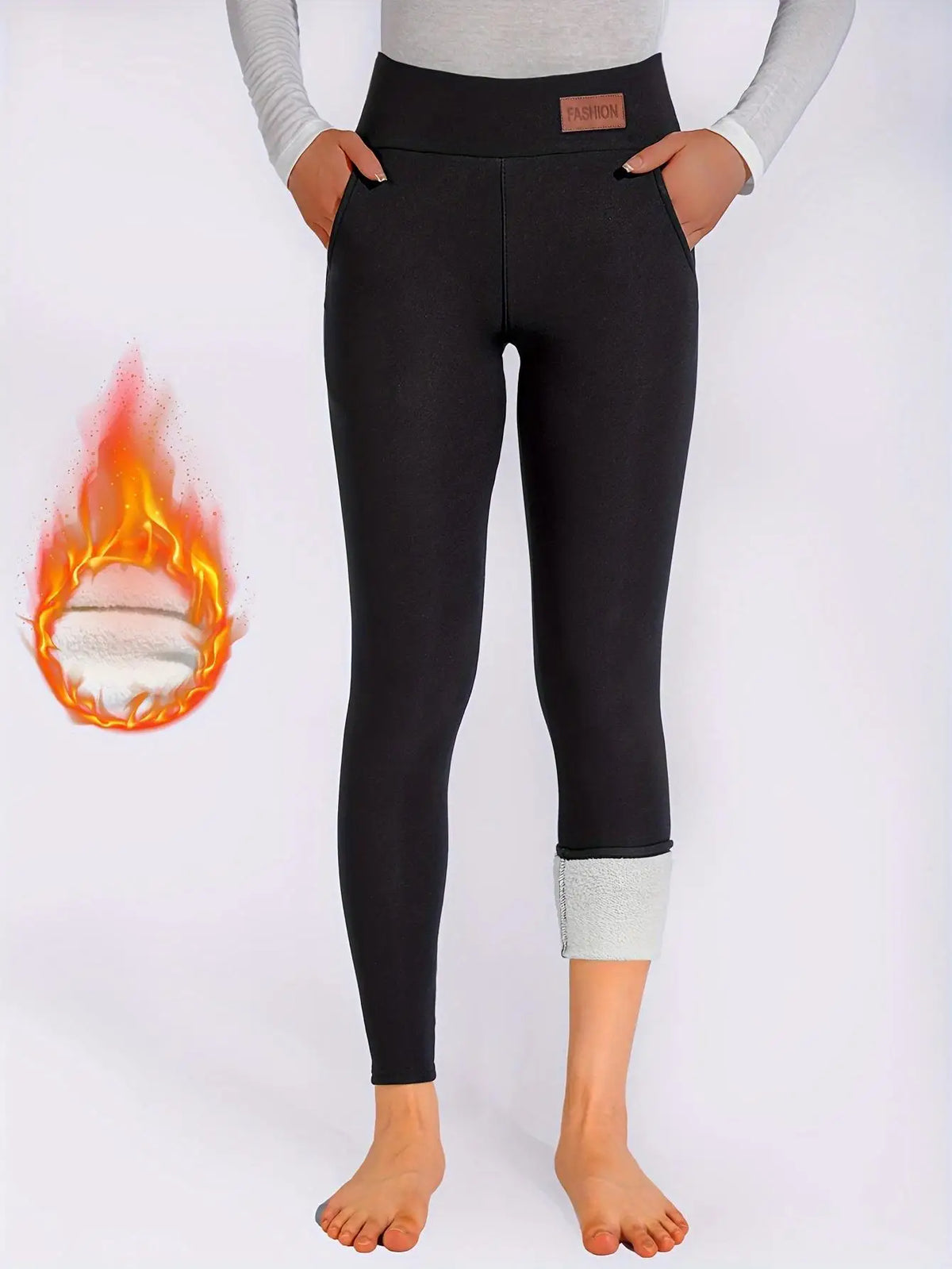 Cozy High-Waist Fleece Yoga Pants