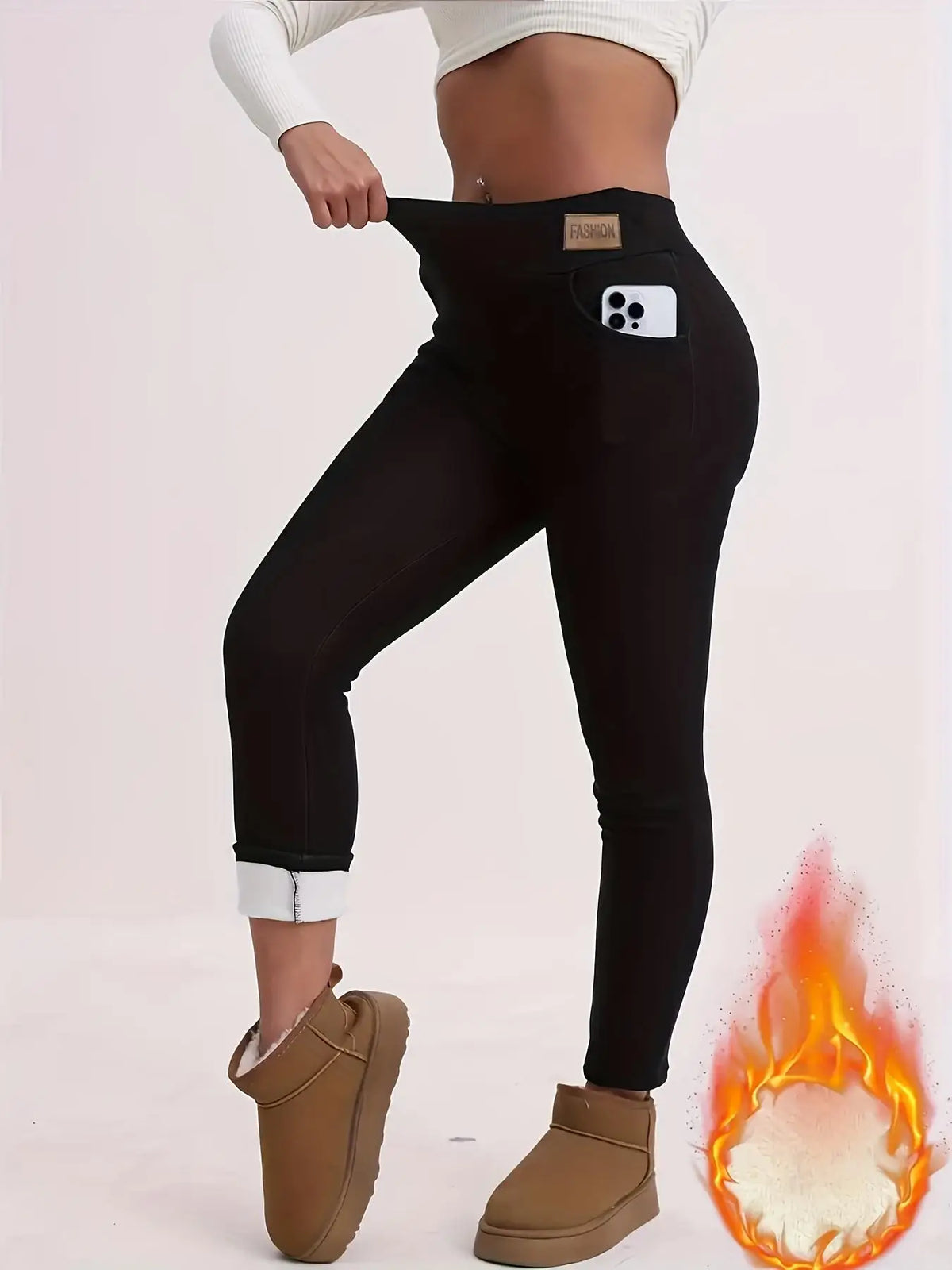 Cozy High-Waist Fleece Yoga Pants