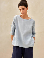 Sophia | Elegant Oversized Linen Blouse for Women 0