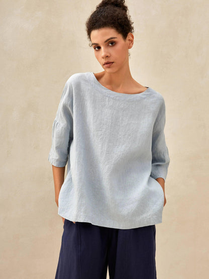 Sophia | Elegant Oversized Linen Blouse for Women 0