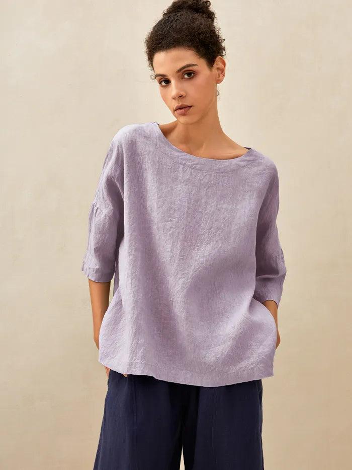 Sophia | Elegant Oversized Linen Blouse for Women 10