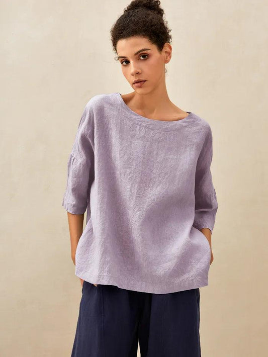 Sophia | Elegant Oversized Linen Blouse for Women 10