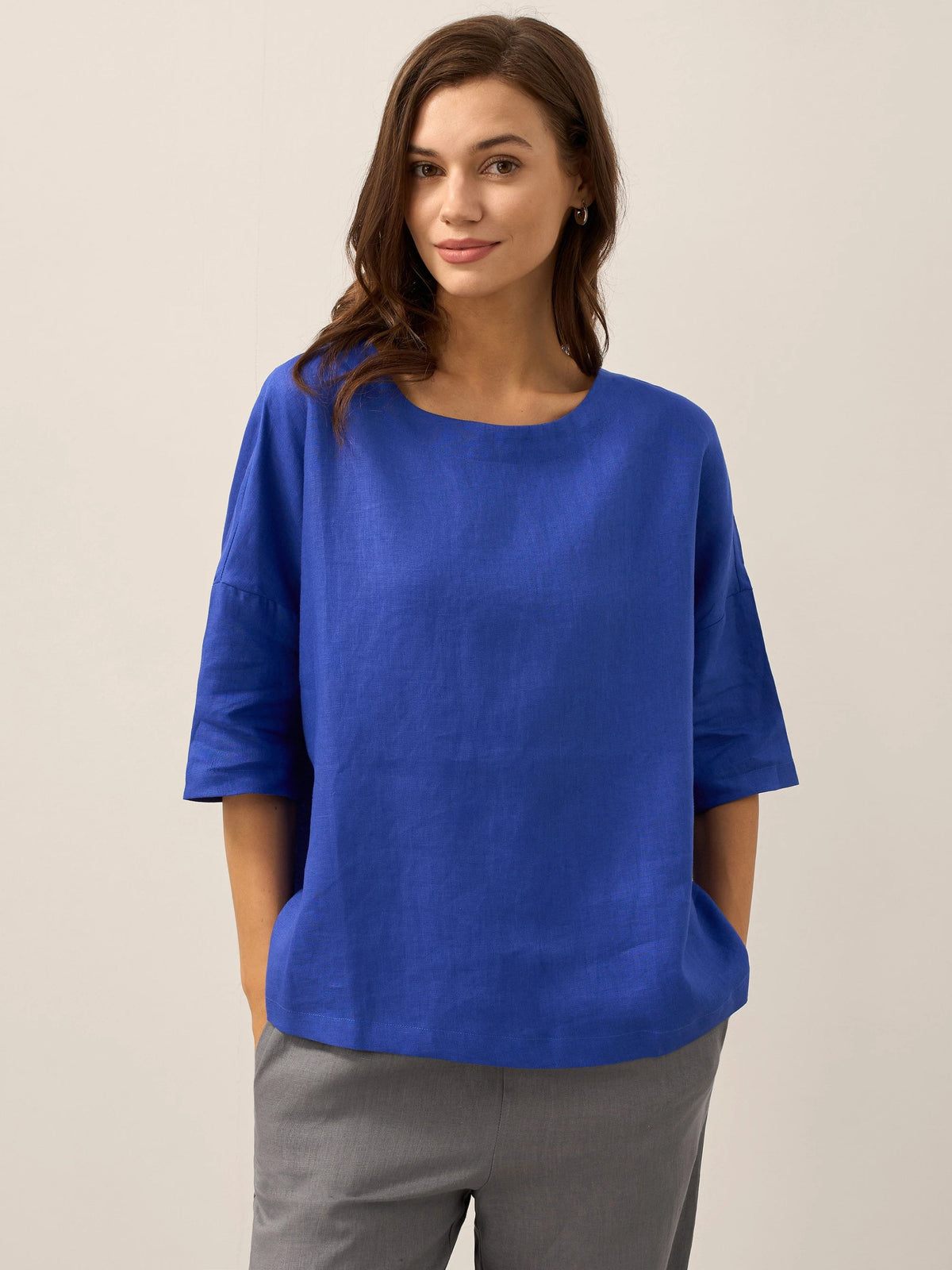 Sophia | Elegant Oversized Linen Blouse for Women 11