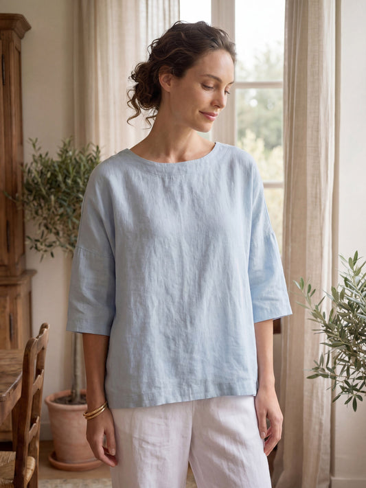 Sophia | Elegant Oversized Linen Blouse for Women 2
