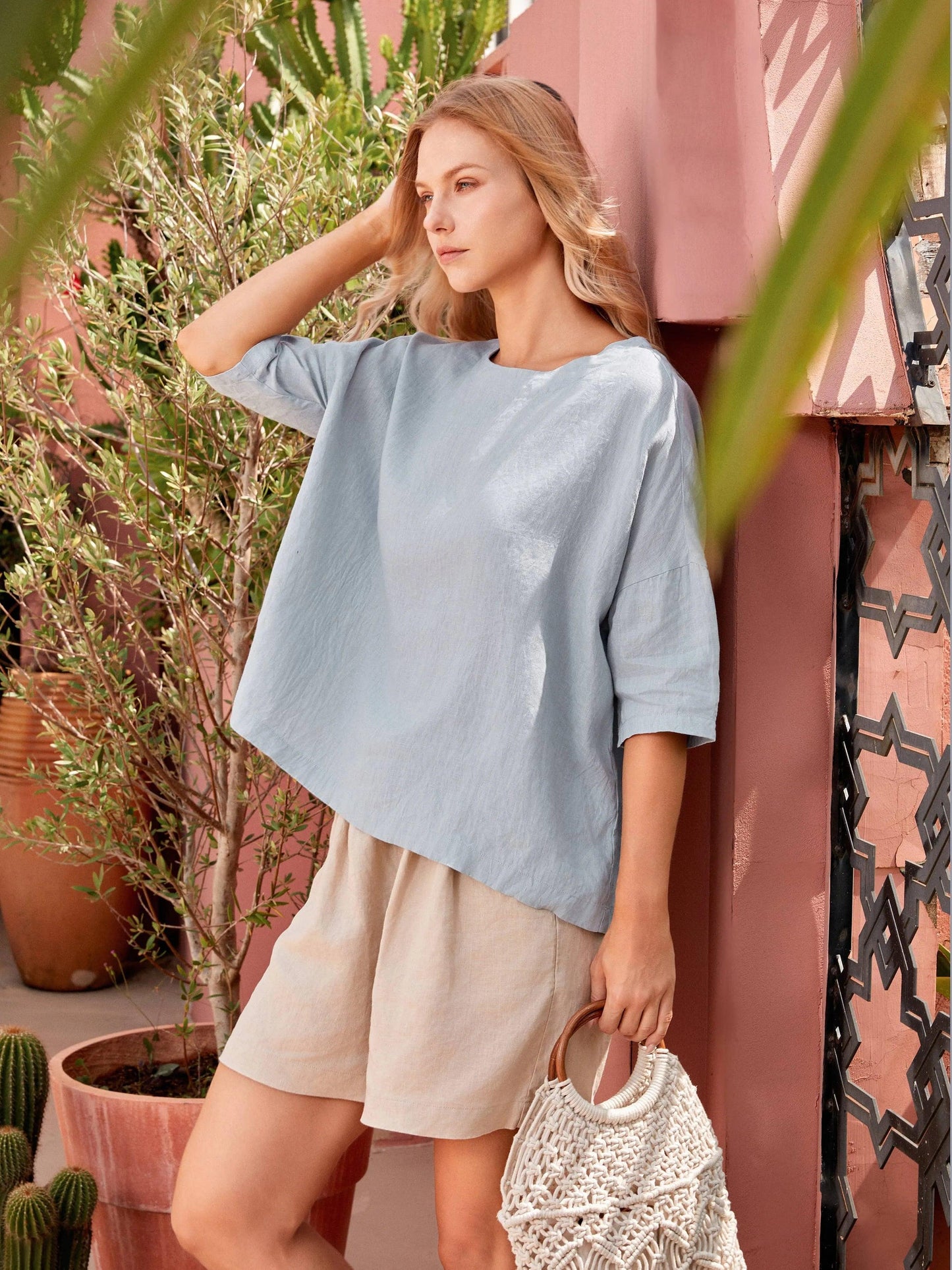 Sophia | Elegant Oversized Linen Blouse for Women 4