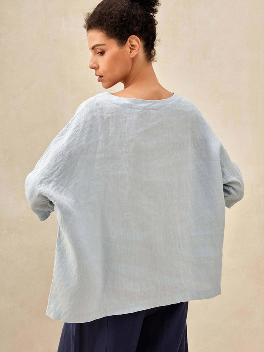 Sophia | Elegant Oversized Linen Blouse for Women 5