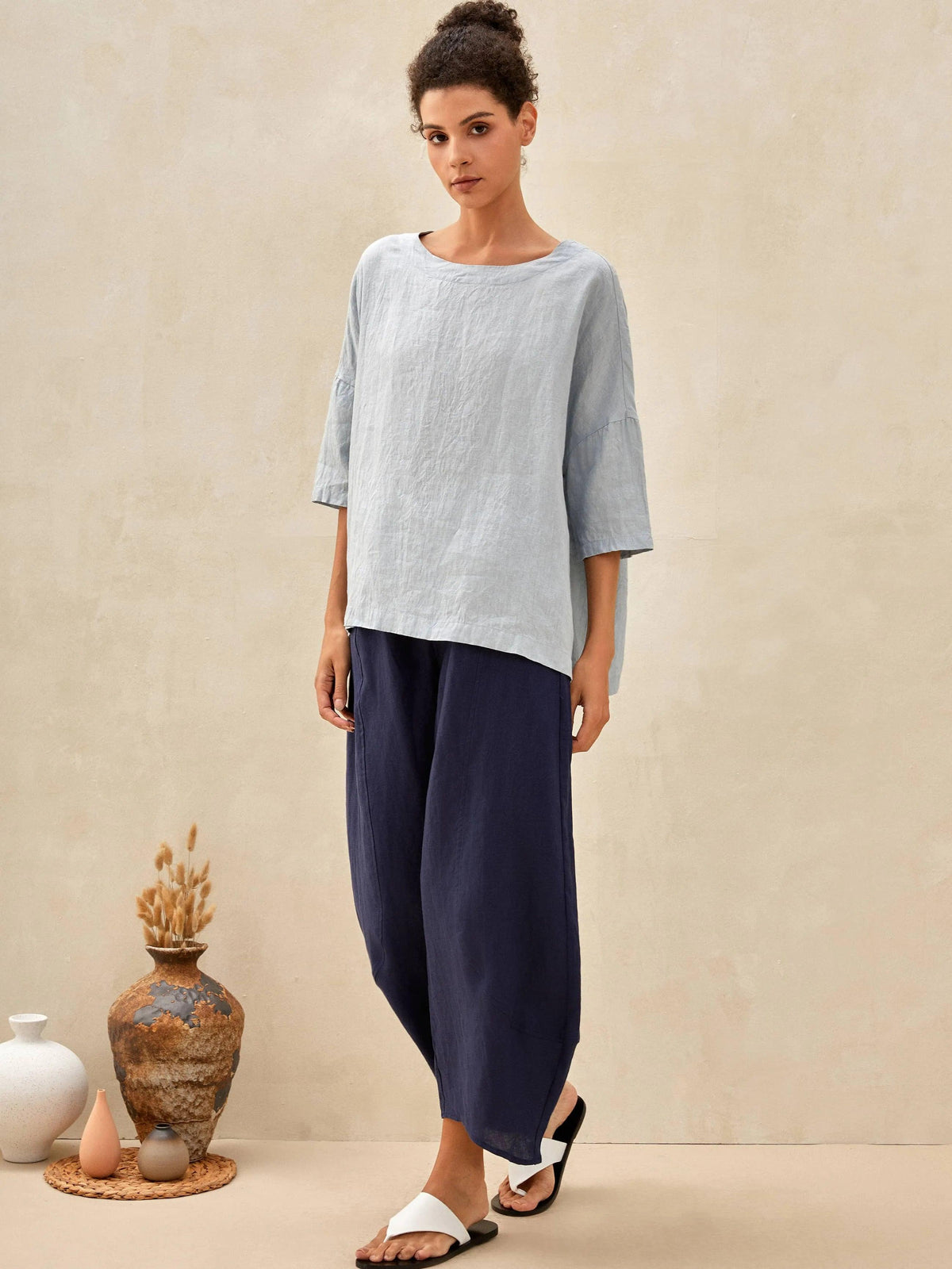 Sophia | Elegant Oversized Linen Blouse for Women 7