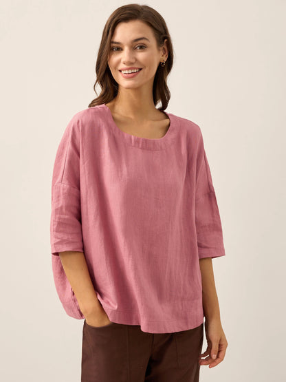 Sophia | Elegant Oversized Linen Blouse for Women 9