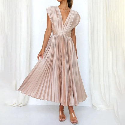 Sophia | Elegant Pleated Midi Women's Dress for Formal Occasions 0