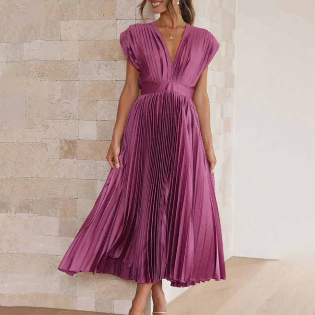 Sophia | Elegant Pleated Midi Women's Dress for Formal Occasions 1