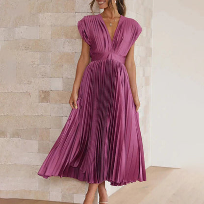 Sophia | Elegant Pleated Midi Women's Dress for Formal Occasions 1