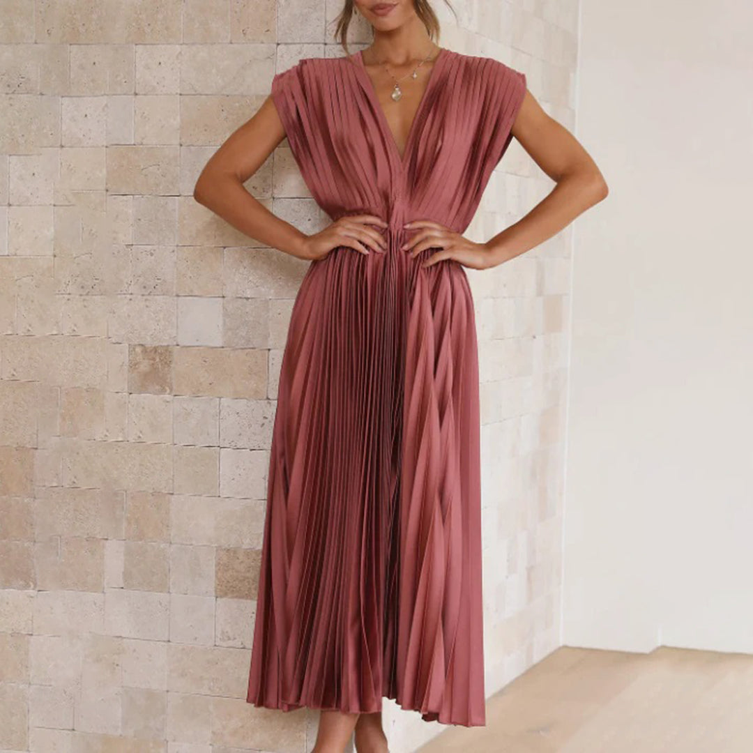 Sophia | Elegant Pleated Midi Women's Dress for Formal Occasions 8