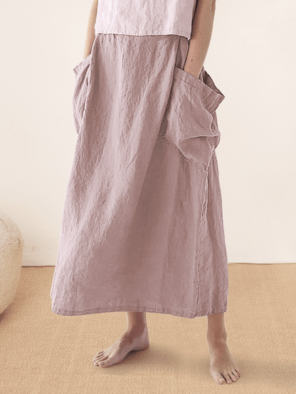 Sophie | Chic A-Line Midi Skirt with Pockets 10