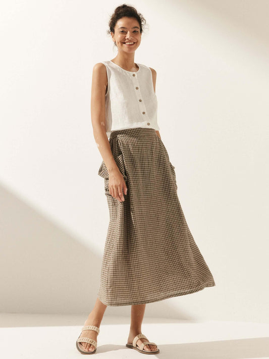 Sophie | Chic A-Line Midi Skirt with Pockets 4