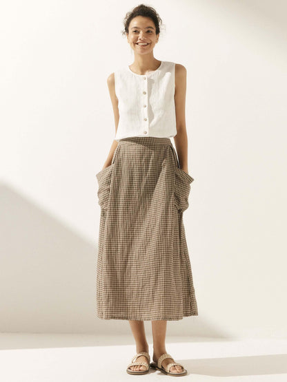 Sophie | Chic A-Line Midi Skirt with Pockets 5