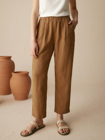 Sophie | Chic Breathable Linen Tapered Pants 0