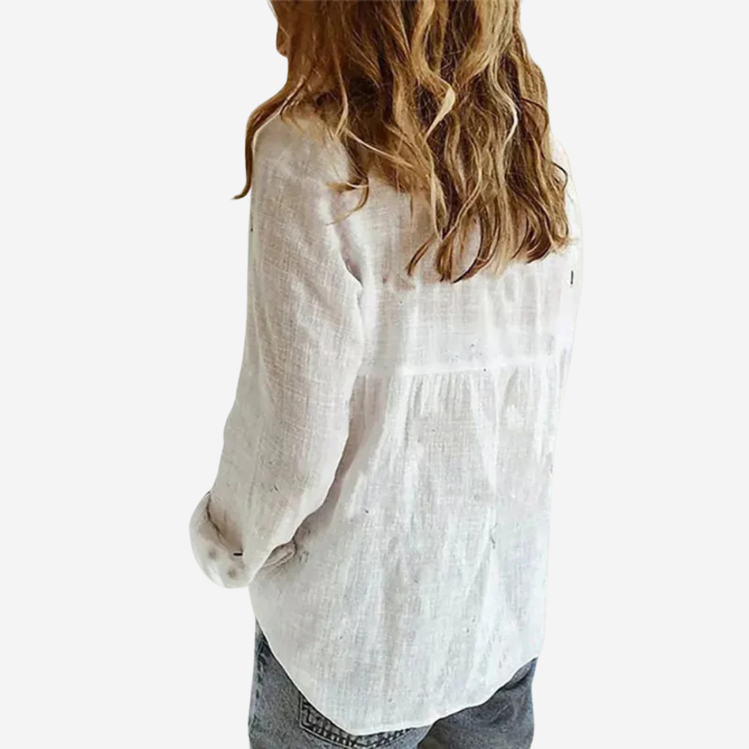 Sophie | Chic Linen-Blend Long Sleeve Blouse 1