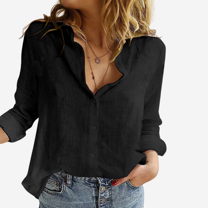 Sophie | Chic Linen-Blend Long Sleeve Blouse 3