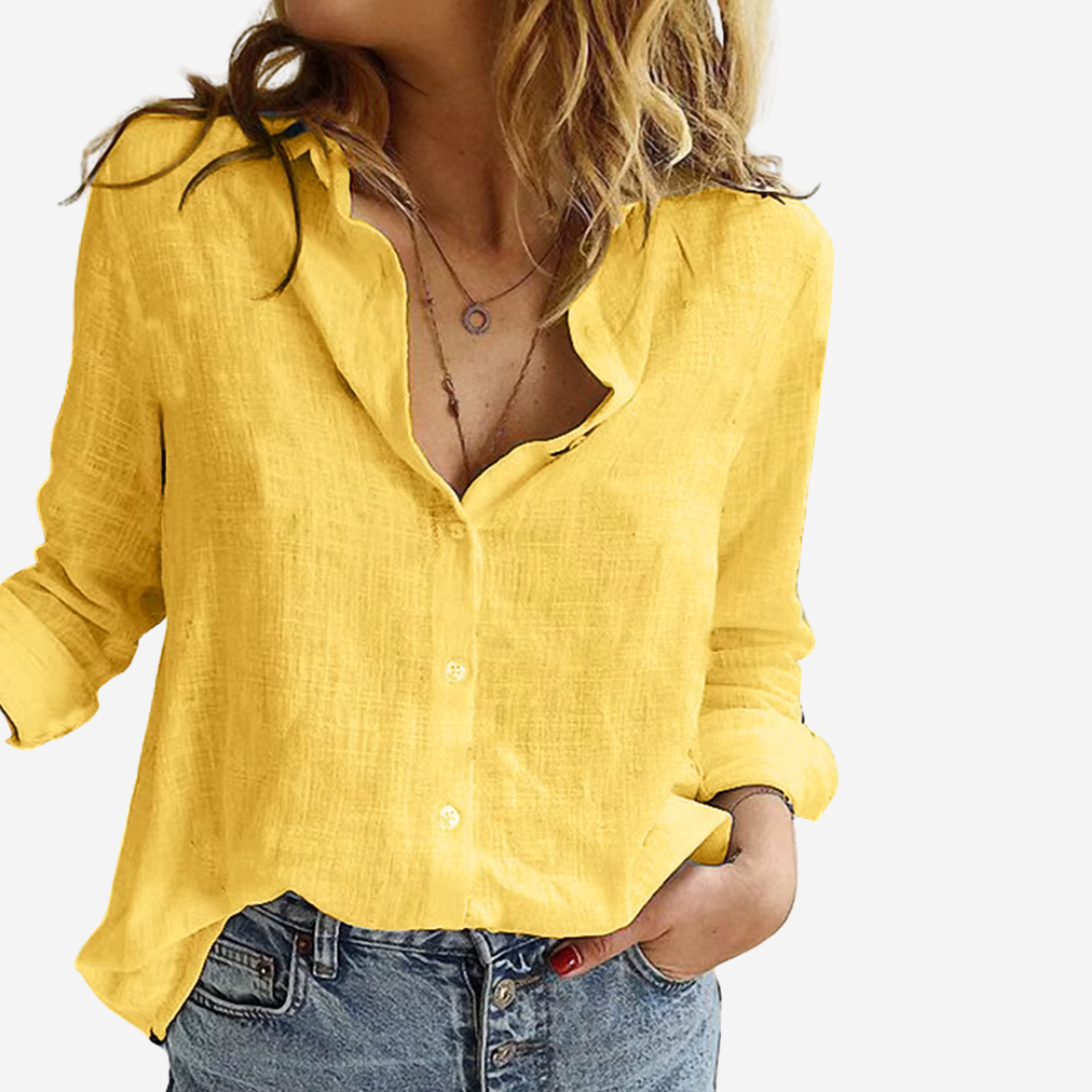 Sophie | Chic Linen-Blend Long Sleeve Blouse 4
