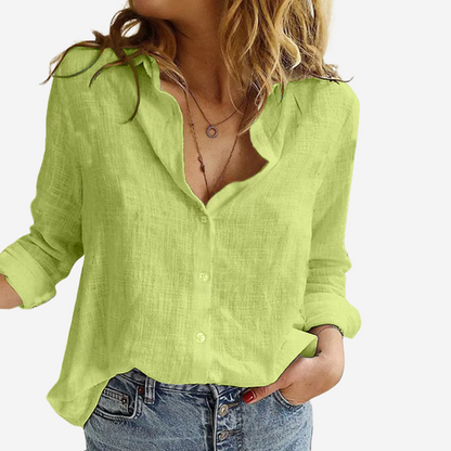Sophie | Chic Linen-Blend Long Sleeve Blouse 5
