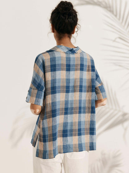 Sophie | Chic Relaxed Fit White Linen Shirt for Women 2