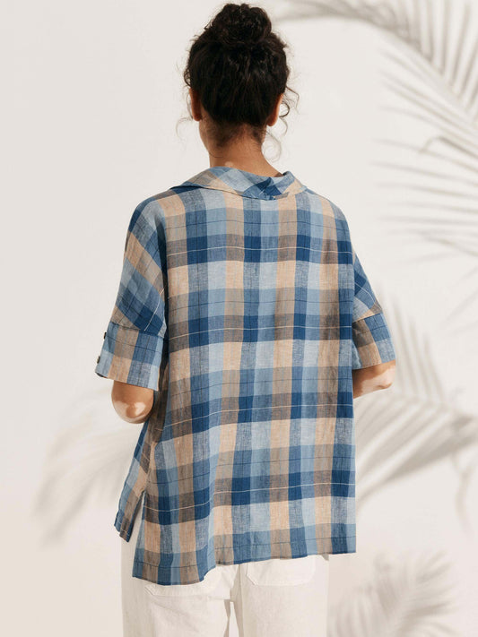 Sophie | Chic Relaxed Fit White Linen Shirt for Women 2
