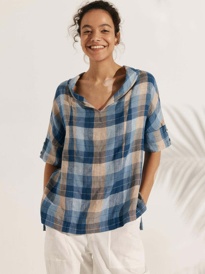 Sophie | Chic Relaxed Fit White Linen Shirt for Women 3