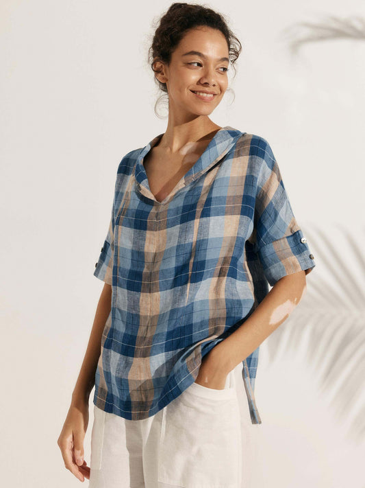 Sophie | Chic Relaxed Fit White Linen Shirt for Women 4