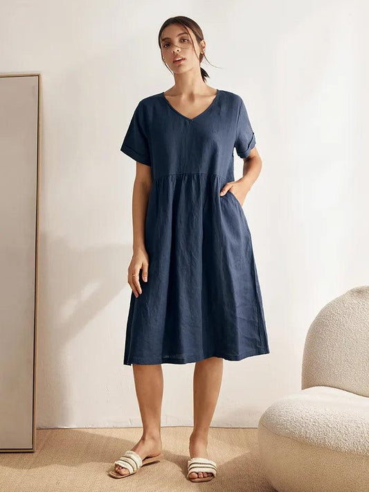 Sophie | Elegant A-Line Summer Dress With Pockets 4