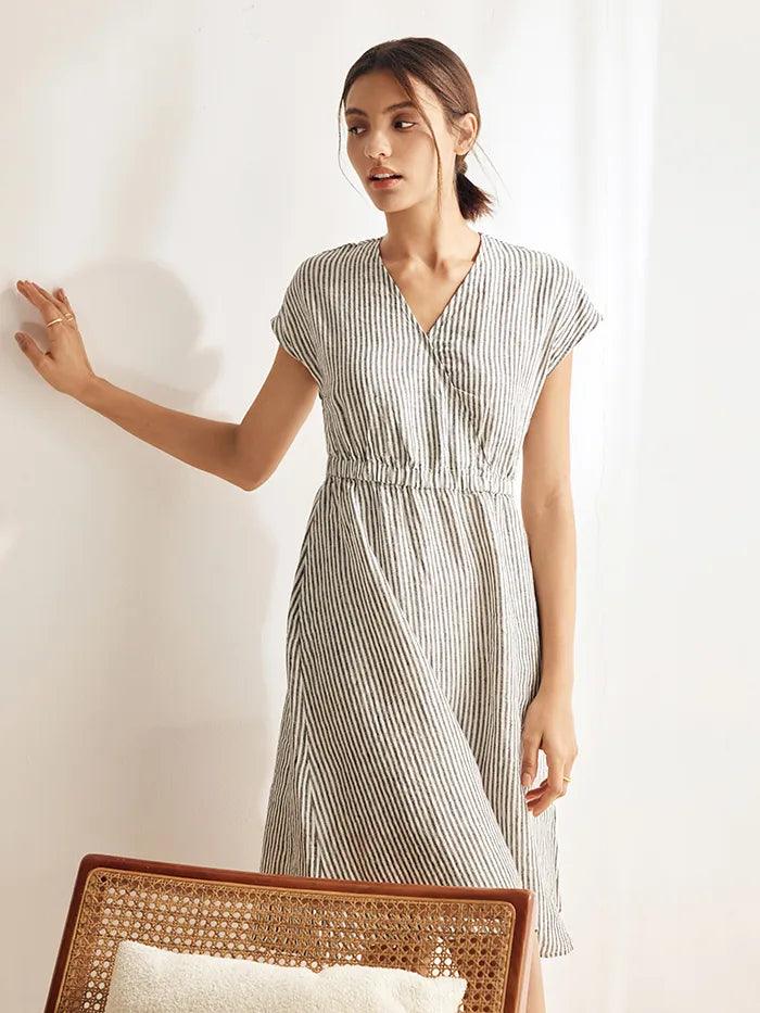 Sophie | Elegant A-Line Summer Dress in Striped Design 5