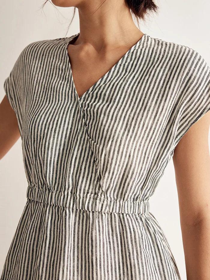 Sophie | Elegant A-Line Summer Dress in Striped Design 7