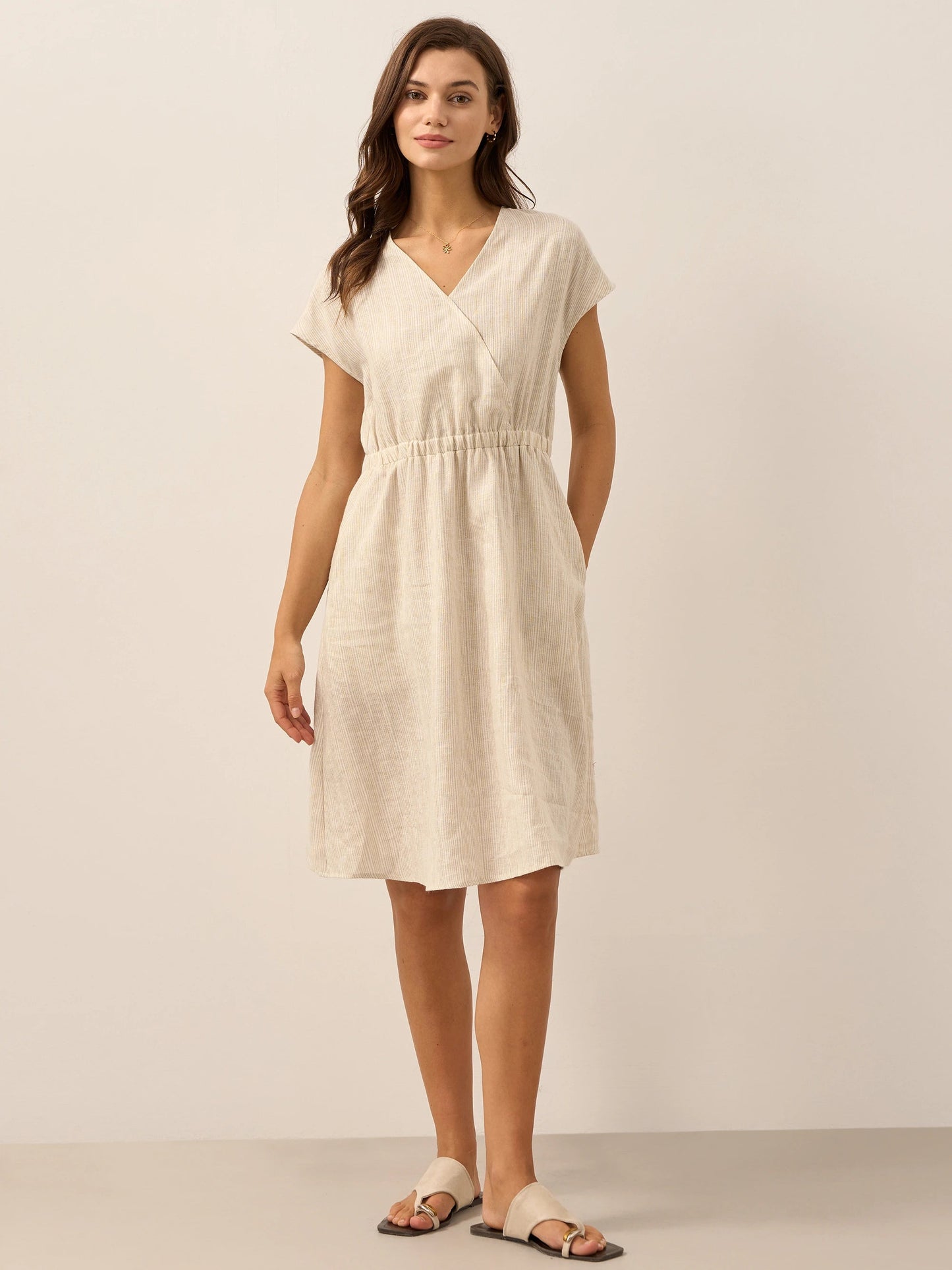 Sophie | Elegant A-Line Summer Dress in Striped Design 9